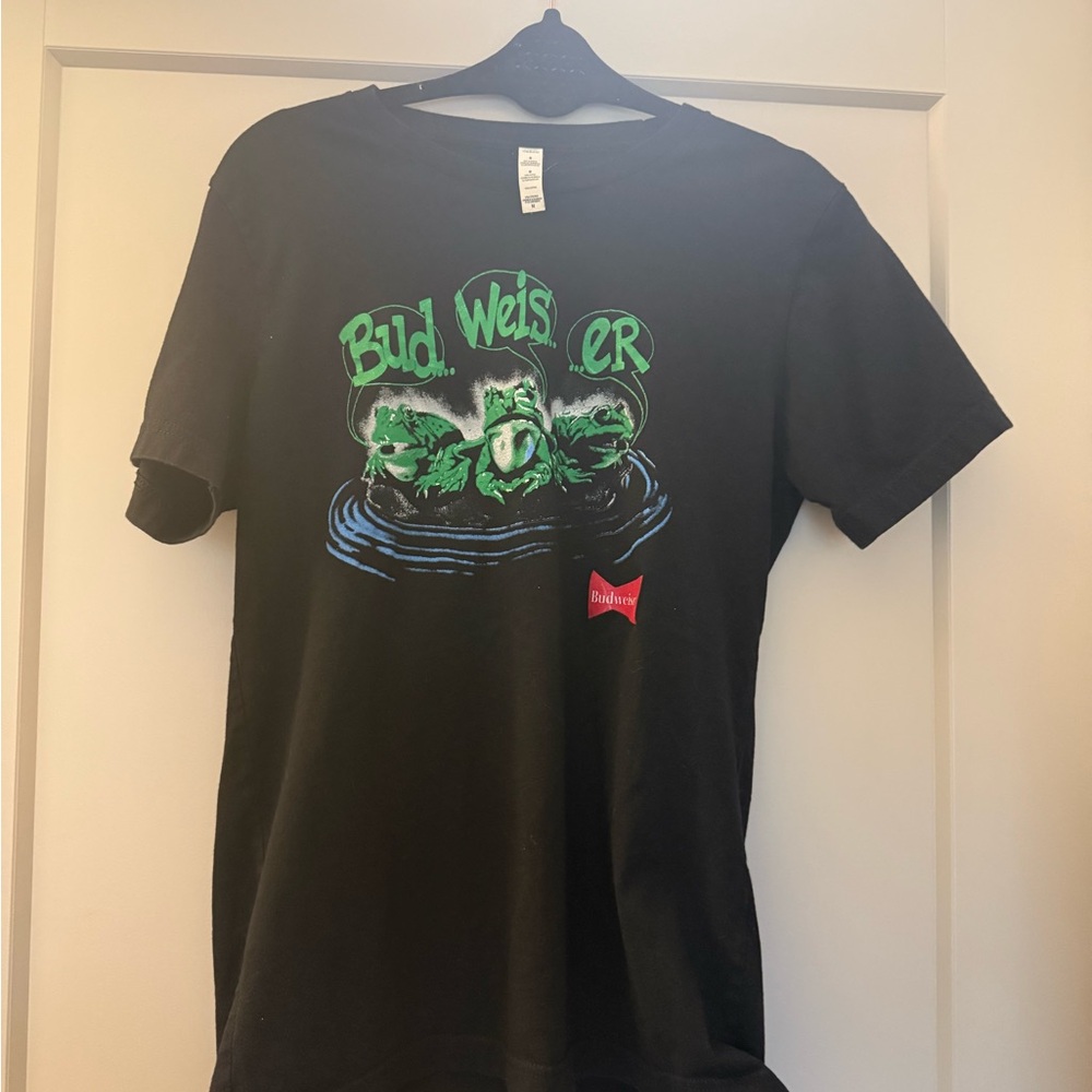 Gildan Black Tee with Green and Blue Graphic